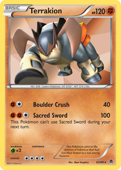 Terrakion, Emerging Powers #63, Pokémon TCG card