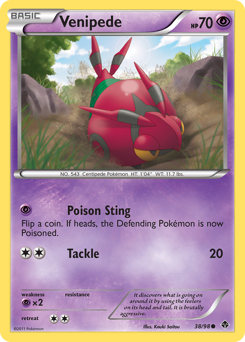 Venipede, Emerging Powers #38, Pokémon TCG card