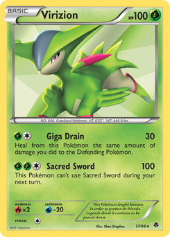 Virizion, Emerging Powers #17, Pokémon TCG card