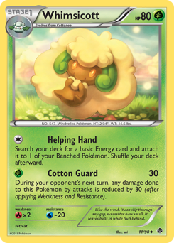 Whimsicott, Emerging Powers #11, Pokémon TCG card