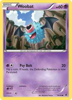 Woobat, Emerging Powers #36, Pokémon TCG card