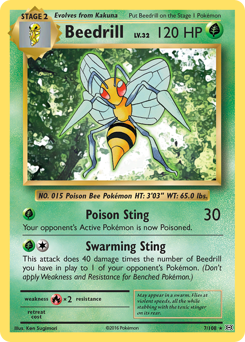 Beedrill, Evolutions #7, Pokémon TCG card
