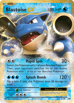 Blastoise-EX, Evolutions #21, Pokémon TCG card