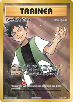 Brock's Grit, Evolutions #107, Pokémon TCG card