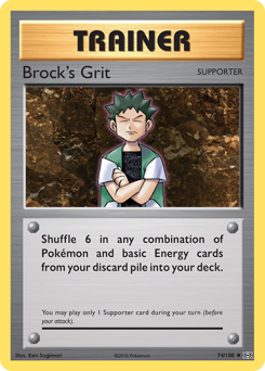 Brock's Grit, Evolutions #74, Pokémon TCG card