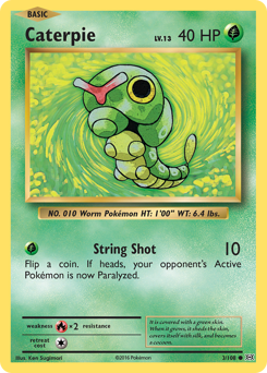 Caterpie, Evolutions #3, Pokémon TCG card