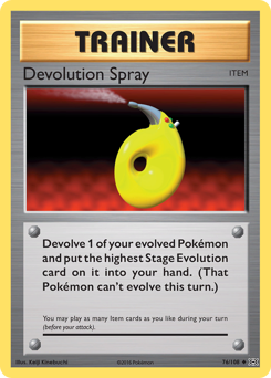 Devolution Spray, Evolutions #76, Pokémon TCG card