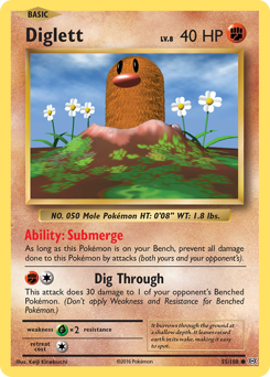 Diglett, Evolutions #55, Pokémon TCG card