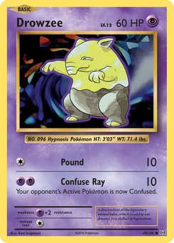 Drowzee, Evolutions #49, Pokémon TCG card