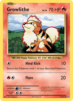 Growlithe, Evolutions #17, Pokémon TCG card