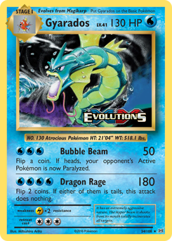 Gyarados, Evolutions #34, Pokémon TCG card