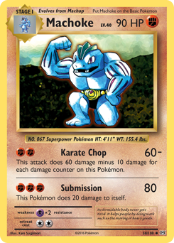 Machoke, Evolutions #58, Pokémon TCG card