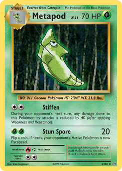 Metapod, Evolutions #4, Pokémon TCG card