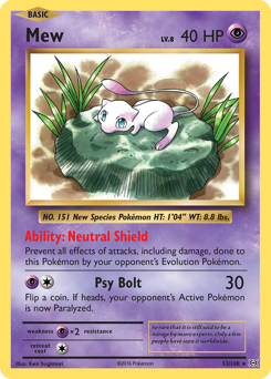 Mew, Evolutions #53, Pokémon TCG card