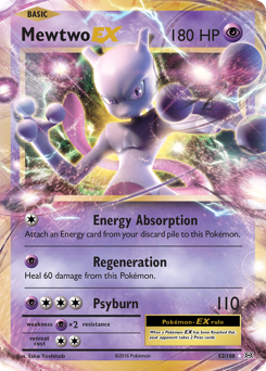 Mewtwo-EX, Evolutions #52, Pokémon TCG card