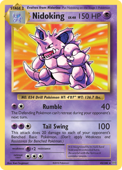 Nidoking, Evolutions #45, Pokémon TCG card