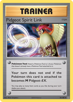 Pidgeot Spirit Link, Evolutions #81, Pokémon TCG card