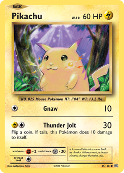 Pikachu, Evolutions #35, Pokémon TCG card