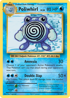 Poliwhirl, Evolutions #24, Pokémon TCG card