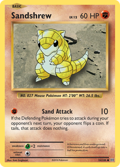 Sandshrew, Evolutions #54, Pokémon TCG card