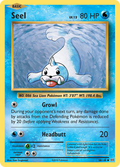 Seel, Evolutions #28, Pokémon TCG card