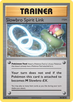 Slowbro Spirit Link, Evolutions #86, Pokémon TCG card