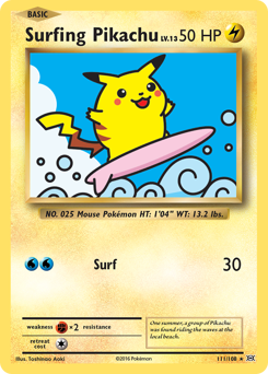 Surfing Pikachu, Evolutions #111, Pokémon TCG card