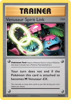 Venusaur Spirit Link, Evolutions #89, Pokémon TCG card