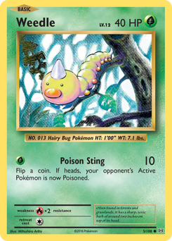 Weedle, Evolutions #5, Pokémon TCG card