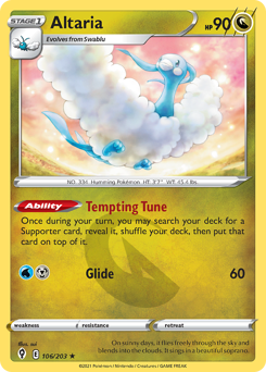 Altaria, Evolving Skies #106, Pokémon TCG card