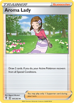 Aroma Lady, Evolving Skies #141, Pokémon TCG card