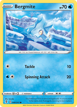 Bergmite, Evolving Skies #44, Pokémon TCG card