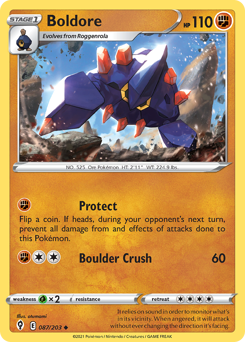 Boldore, Evolving Skies #87, Pokémon TCG card