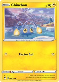 Chinchou, Evolving Skies #52, Pokémon TCG card