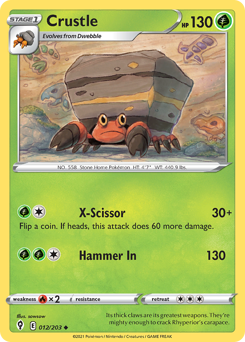 Crustle, Evolving Skies #12, Pokémon TCG card