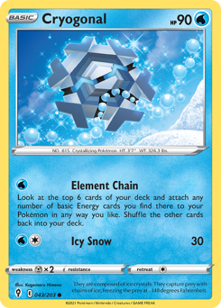 Cryogonal, Evolving Skies #43, Pokémon TCG card