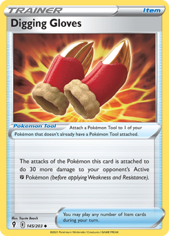 Digging Gloves, Evolving Skies #145, Pokémon TCG card
