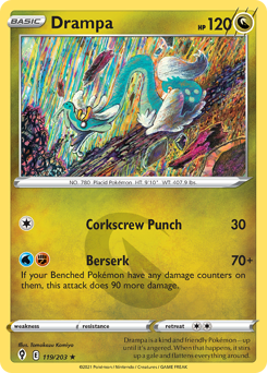 Drampa, Evolving Skies #119, Pokémon TCG card