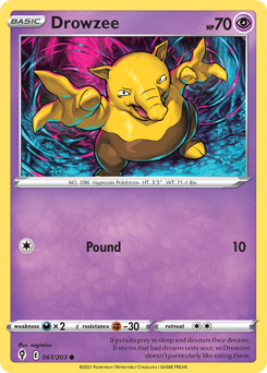Drowzee, Evolving Skies #61, Pokémon TCG card