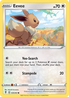 Eevee, Evolving Skies #125, Pokémon TCG card