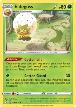 Eldegoss, Evolving Skies #16, Pokémon TCG card