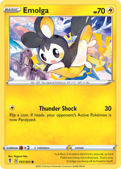 Emolga, Evolving Skies #57, Pokémon TCG card