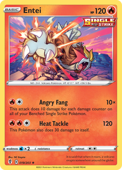 Entei, Evolving Skies #19, Pokémon TCG card