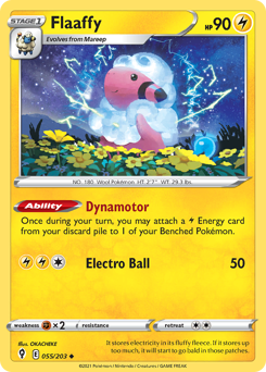Flaaffy, Evolving Skies #55, Pokémon TCG card