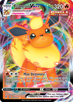 Flareon VMAX, Evolving Skies #18, Pokémon TCG card
