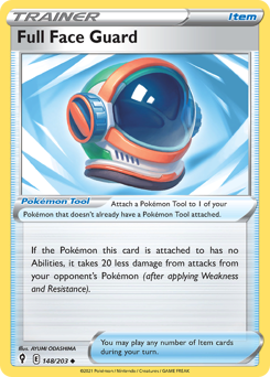Full Face Guard, Evolving Skies #148, Pokémon TCG card