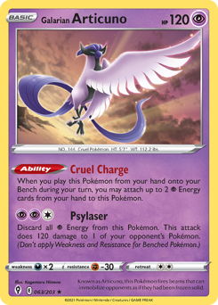 Galarian Articuno, Evolving Skies #63, Pokémon TCG card