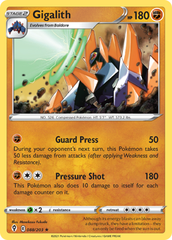 Gigalith, Evolving Skies #88, Pokémon TCG card