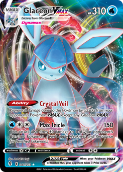 Glaceon VMAX, Evolving Skies #41, Pokémon TCG card