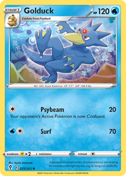 Golduck, Evolving Skies #25, Pokémon TCG card